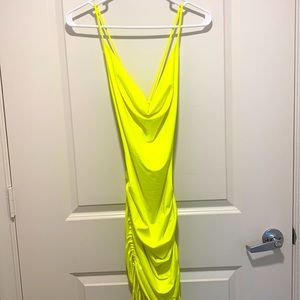 FashionNova neon yellow dress